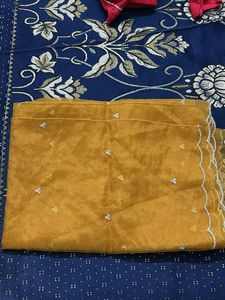 Elegant Mustard Embroidered Kurta set with dupatta