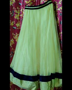 Blue Net-Velvet Lehenga Choli Set 💙