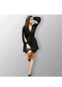 Black Wrap Dress For Women