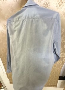 H&amp;M oversized light blue iron shirt