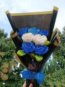 Blue &amp; White Rose Bouquet