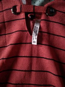 Vestry Women&#39;s Red Top With Black Strips