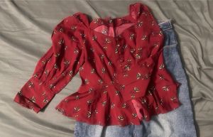 Floral Print flared Top