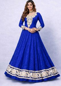 Elegant Blue Embroidered Anarkali