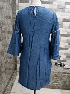 Denim Embroidered Dress