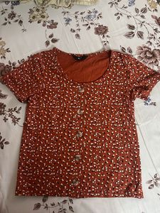 Floral Brown Top