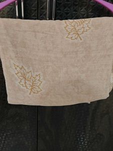 Beige Leaf Print Scarf