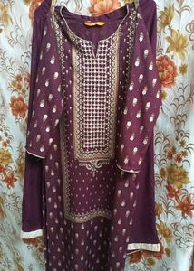 Indo Era Printed Straight Kurta With Plazzo Set