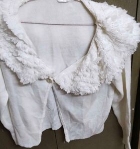 Ruffled Collar Cardigan