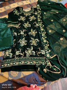 Emerald Green Embroidered Salwar Kameez
