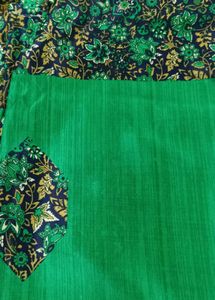 Green Floral Print Fabric