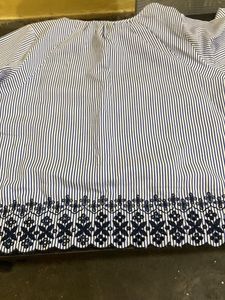 Striped Embroidered Top