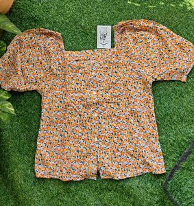 Floral Puff Sleeve Top