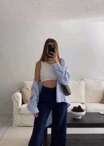 Zara Trouser Pant Navy Blue