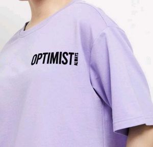 Lavendar Drop-Shoulder Loose Fit T-Shirt