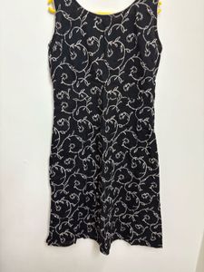 Vintage Black Floral Sleeveless Dress
