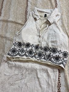 Floral Embroidered Two-Piece Set