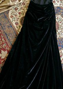 Elegant Black Velvet Corset Gown