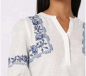 White Embroidered Top