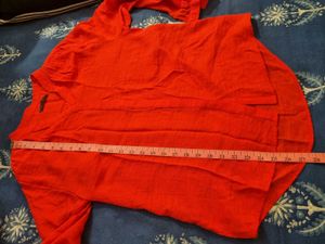 M&amp;S Red Linen Top ❤️