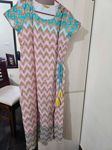 Colorful Zig Zag Print Dress