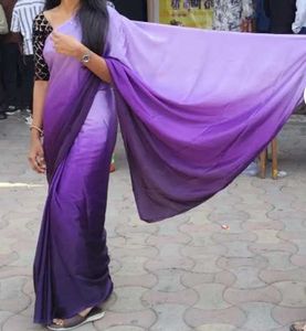 Purple Ombre Saree