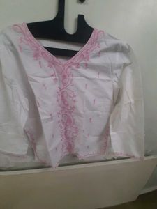 White Kashmiri EMBROIDERED Top
