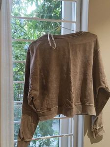 Brown V-Neck Sweatshirt
