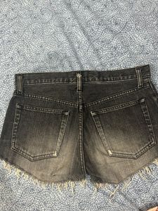 Distressed Black Denim Shorts