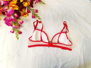 🇳🇿💫💗 Polka Dot White Red Bra