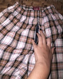 Check Brown White Pant