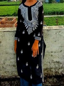 Black Chikankarii Kurti 🌚⚡