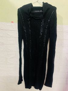 Chic Black Knit Sweater Dress