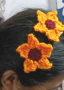 Sunflower Hair Clips - Crochet
