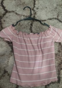 Pretty pink and white striped top