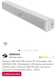 Zebronics Zeb Vita Pro 24watt Bluetooth Speaker
