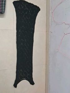 Elegant Black Crochet Maxi Dress