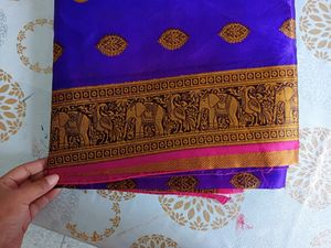 Graceful art silk with beautiful borders Saree