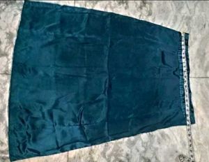 Blue Colour Satin Silk Saree Skirt