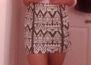 Abstract Print Mini Skirt