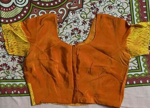 Orange Sequin Saree with Blouse