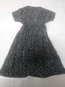 Floral Print Midi Dress with Belt