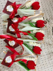 Crochet Tulip Bouquet With Lavender