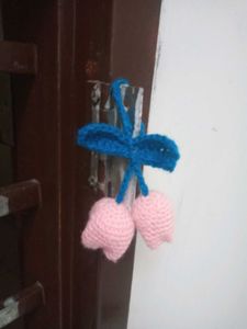 Crochet Cherry Keychain