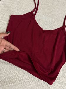 Red Sleeveless Crop Top