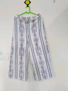 Patterned Cropped Wide Leg Pants