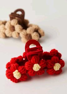 Floral Crochet Hair Claw Clips( set of 2)