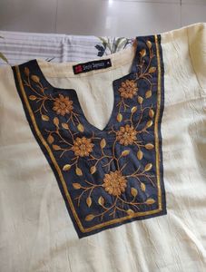 Cream Colour Kurta New Kurti