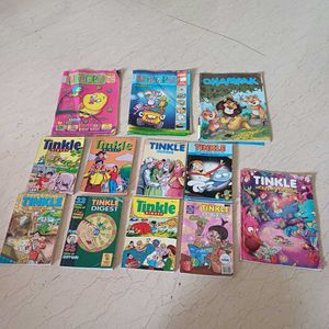 Set Of 9 Tinkle Digest, 2 Magic Pot & Champak