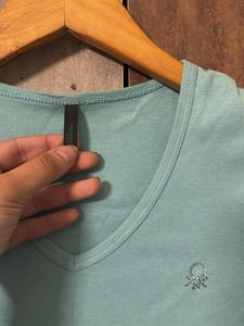 Light Blue V-Neck Tee